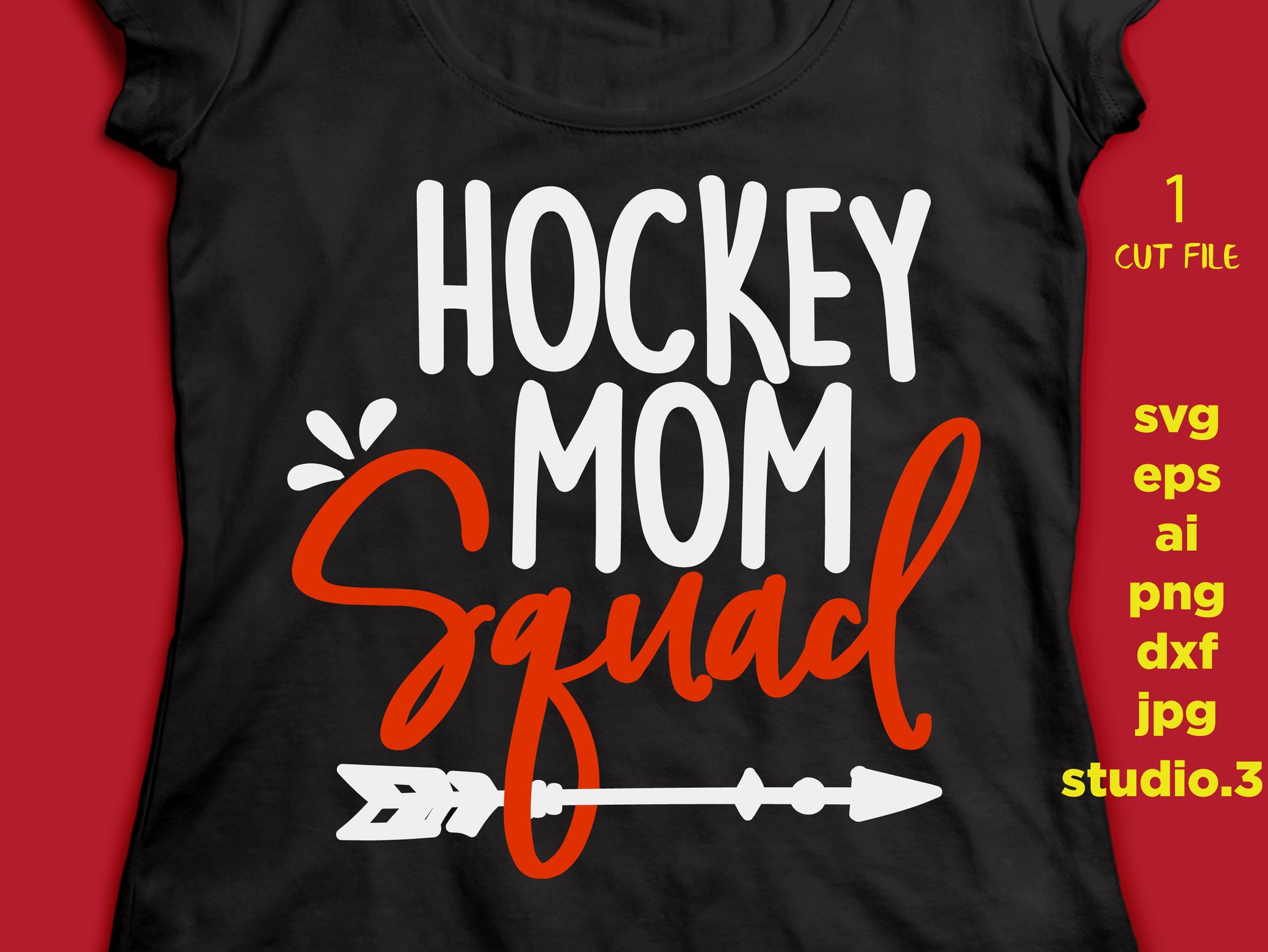 Hockey Mom squad, Hockey Mom, Hockey, DxF, EpS, cut file, jpg reverse for paper transfer, for Cricut & silhouette