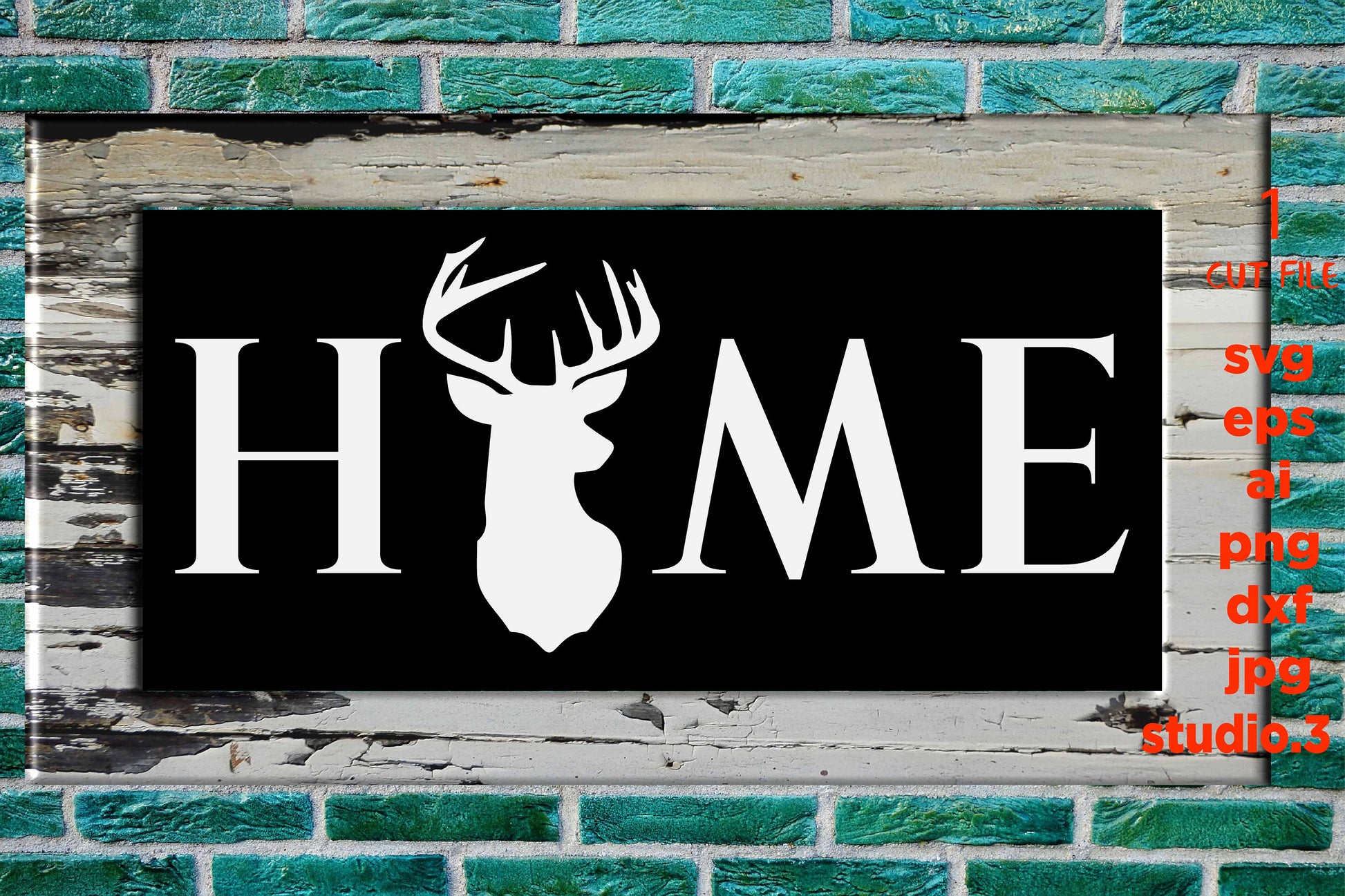 Home svg, Home with deer SVG, eps, png, jpg for paper on transfer, cut file, Modern Farmhouse, Farmhouse Sign svg, Cricut or silhouette