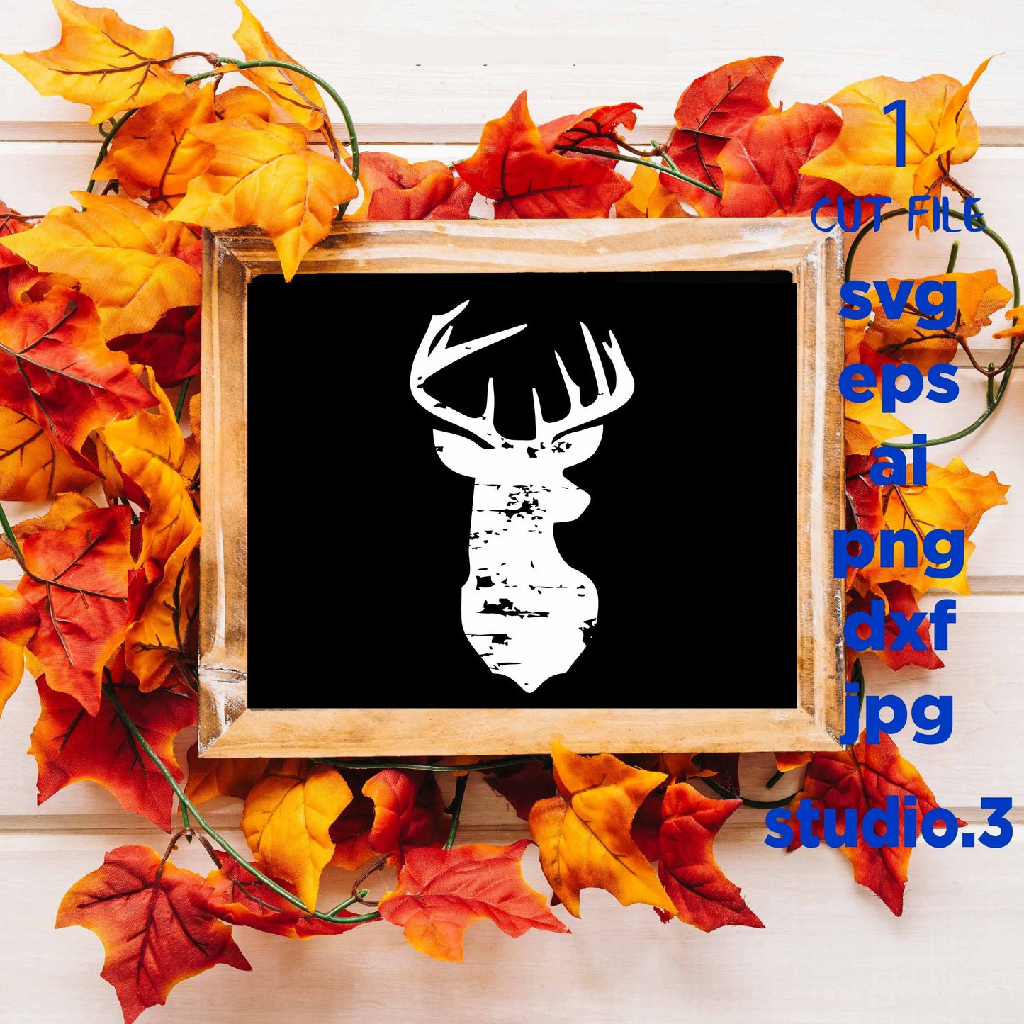 Deer svg, grunge svg, Fall svg, SVG, thanksgiving svg, Winter SVG, Buck, Digital Download, clip art, commercial use, distressed, dxf, eps