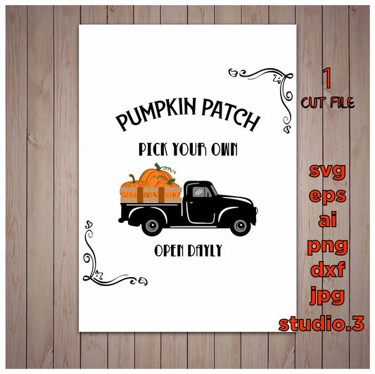 Pumpkin patch, Pumpkin Farm, pumpkin Svg, DXF, eps, png, jpg mirror for paper on transfer, cut file, for cricut or silhouette