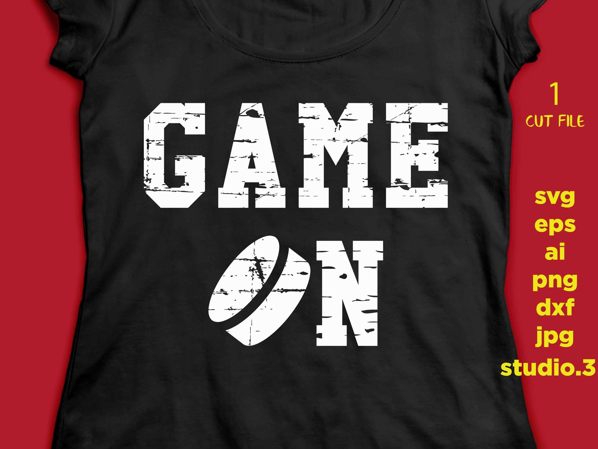 Game ON, Hockey distressed SVG PNG, Dxf , Cricut Silhouette cameo scrap booking, Distressed Files, Cricut Files, Hockey files