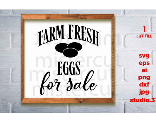 Farm Fresh Eggs For Sale, SVG, dxf, cut file, Png, jpg paper transfer, Chicken Svg, Farm Family SVG files for Cricut, silhouette, farmhouse