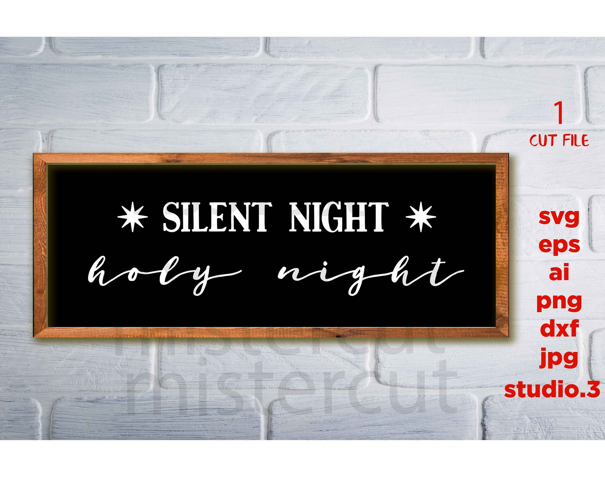 Silent Night Holy Night, Merry Christmas Svg, Christmas Sign svg, Farmhouse, Christmas svg, png, jpg transfer, cut file, cricut, silhouette