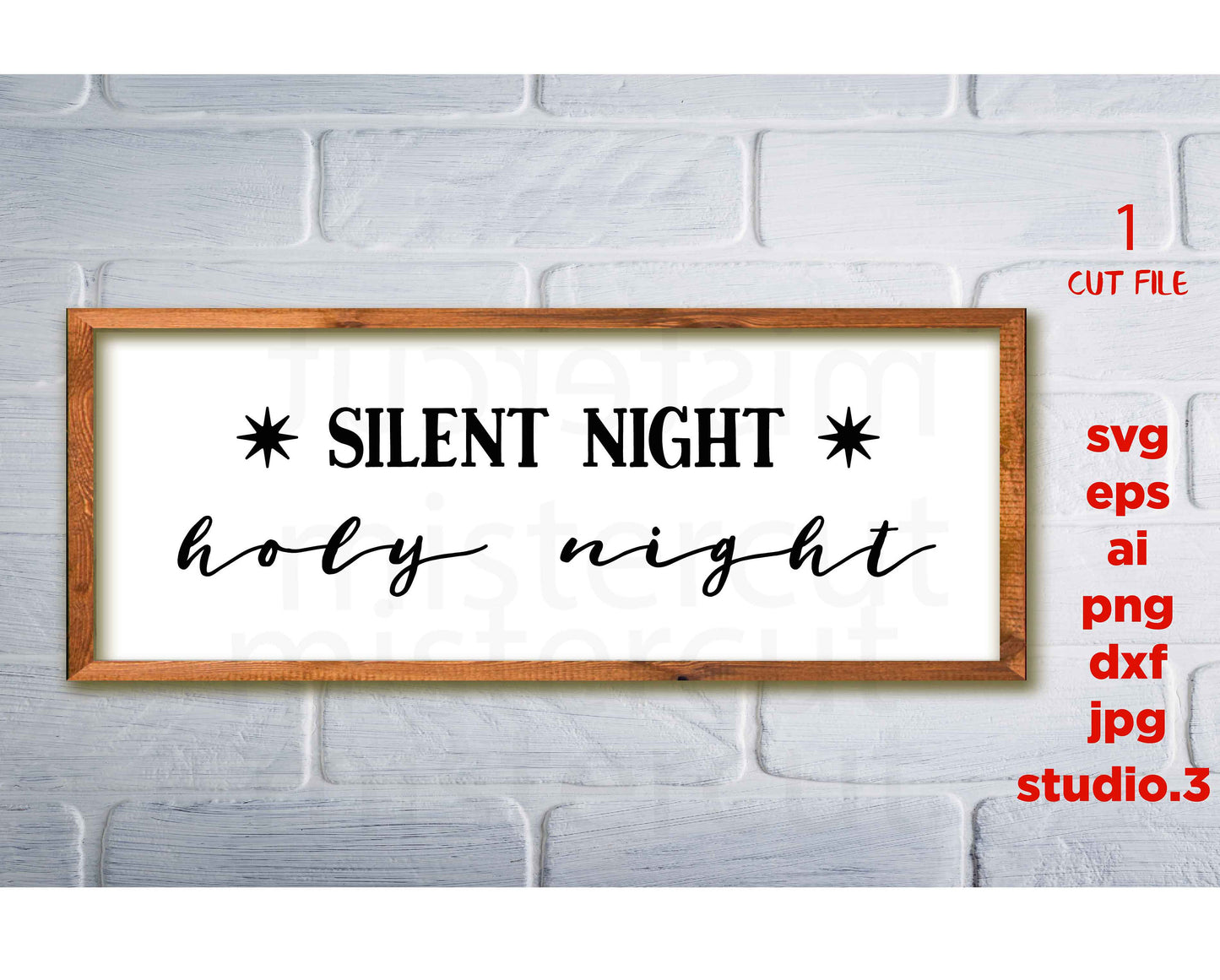 Silent Night Holy Night, Merry Christmas Svg, Christmas Sign svg, Farmhouse, Christmas svg, png, jpg transfer, cut file, cricut, silhouette