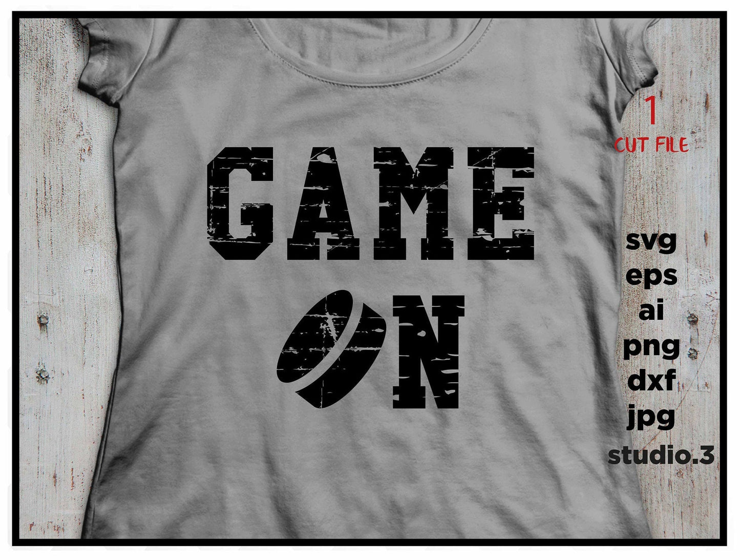 Game ON, Hockey distressed SVG PNG, Dxf , Cricut Silhouette cameo scrap booking, Distressed Files, Cricut Files, Hockey files