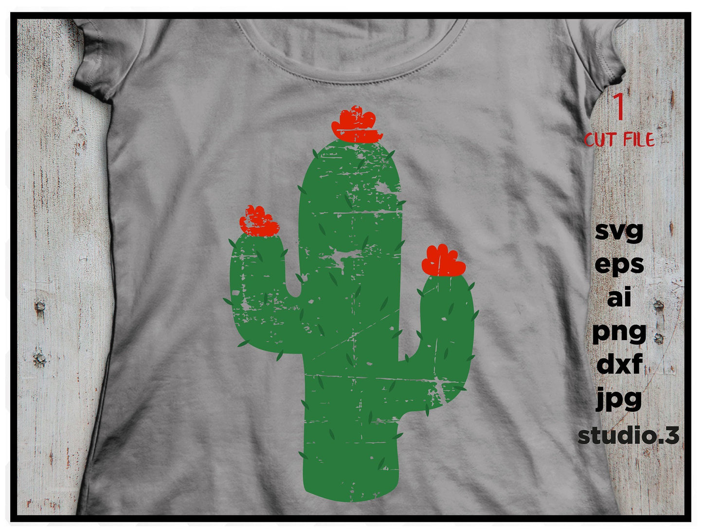 Cactus  distressed svg, Wild west svg, Cactus shirt, rustic SVG, Dxf, EPS, Png, Jpg, Cut Print File Cricut & Silhouette Decal