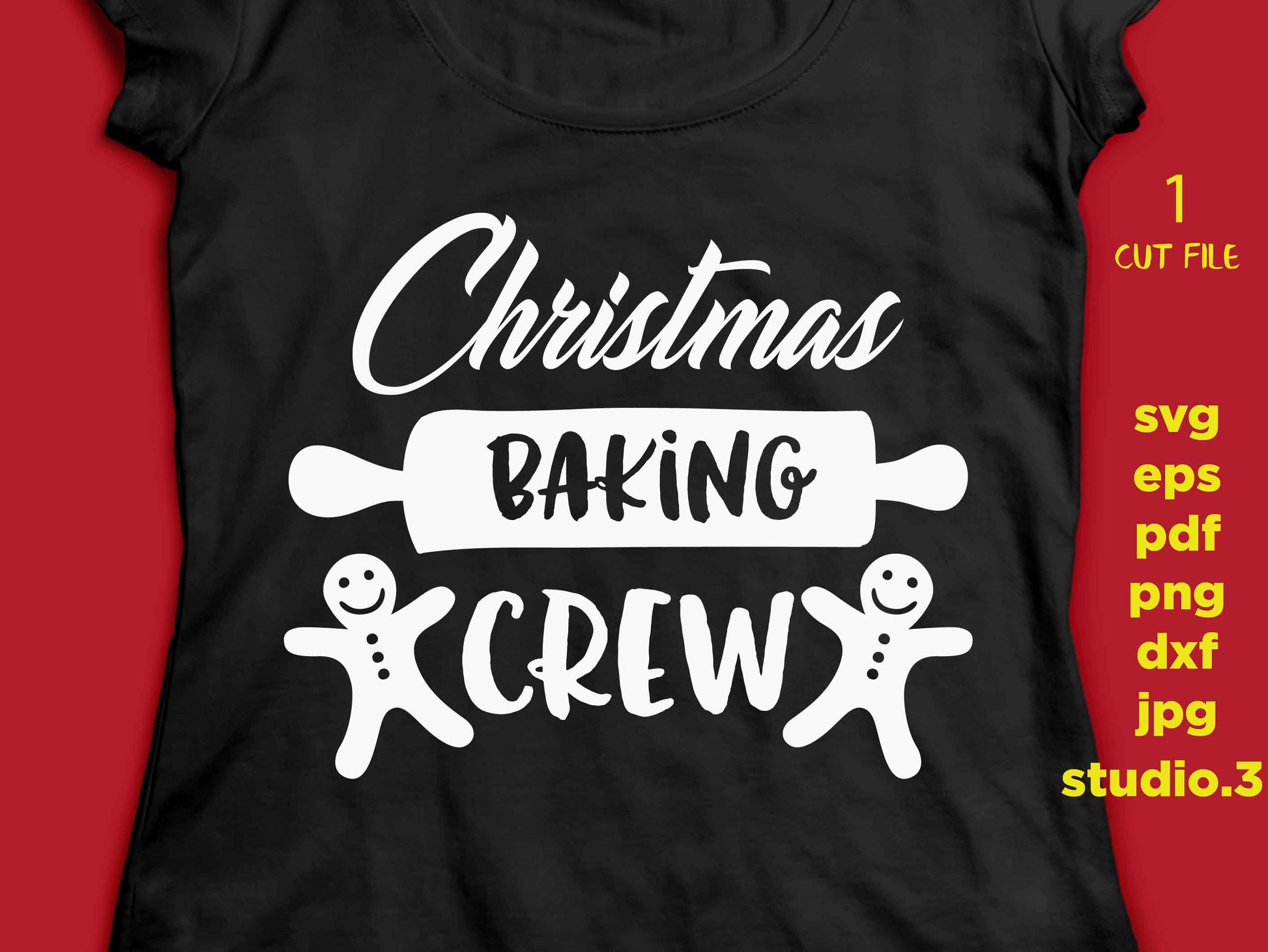 Holiday Baking Crew svg, Baking Gift, Christmas Shirt, Christmas Cookies, Baker Shirt, SVG, DXF, jpg transfer, cut file, cricut, silhouette