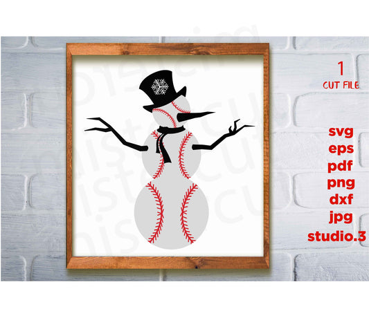 Baseball Snowman, Softball Snowball, Tree Branch, Winter svg file,  Christmas svg, Snowman Cut File, png, jpg, cut file, cricut, silhouette