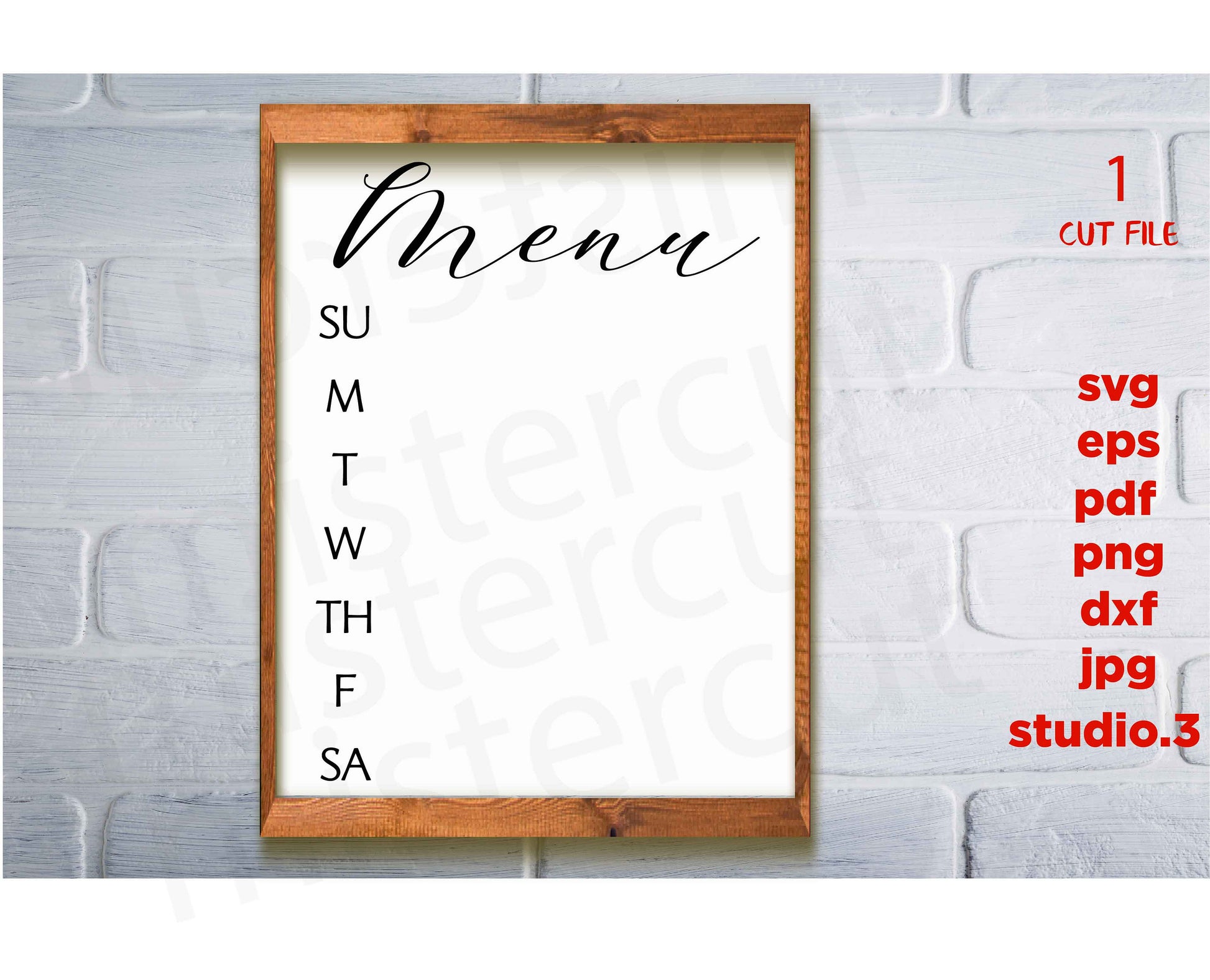 Menu svg, Weekly Menu svg, Menu Board svg, home sign svg, dxf, cut file, png, jpg transfer, Kitchen svg, Farmhouse Style svg, home decor