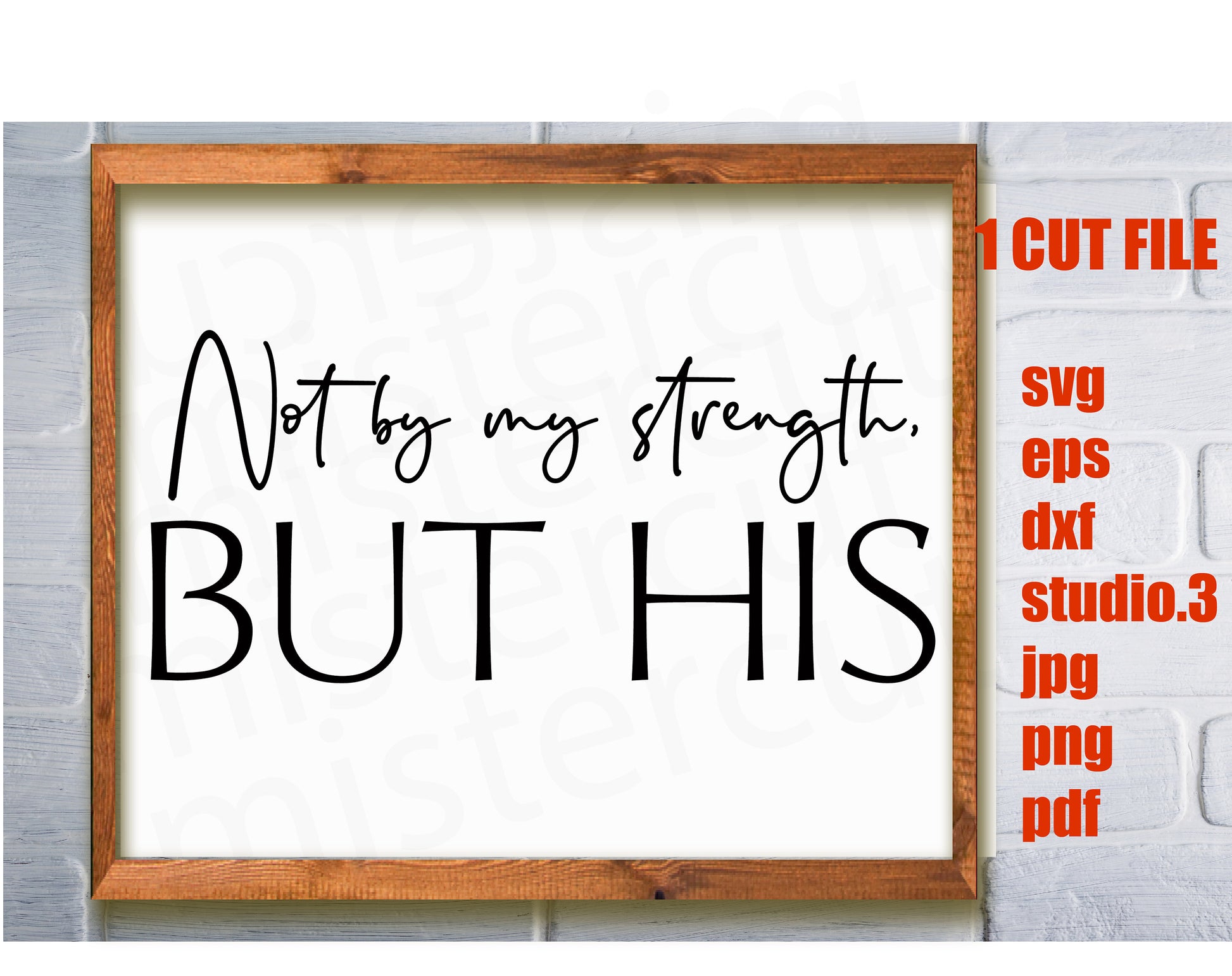 Not by my Strength, but His svg, faith svg, SVGs for Signs, Christian svg, Christian Gifts,  Quotes svg, dxf, jpg transfer, cut file