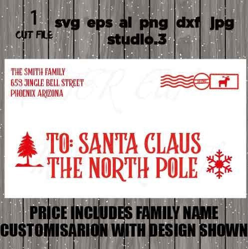 Customizable Santa Claus Letter, Santa Cut File, Christmas Sign, Santa Letter, Christmas Letter, Christmas Printable, Vector, SVG, Print,