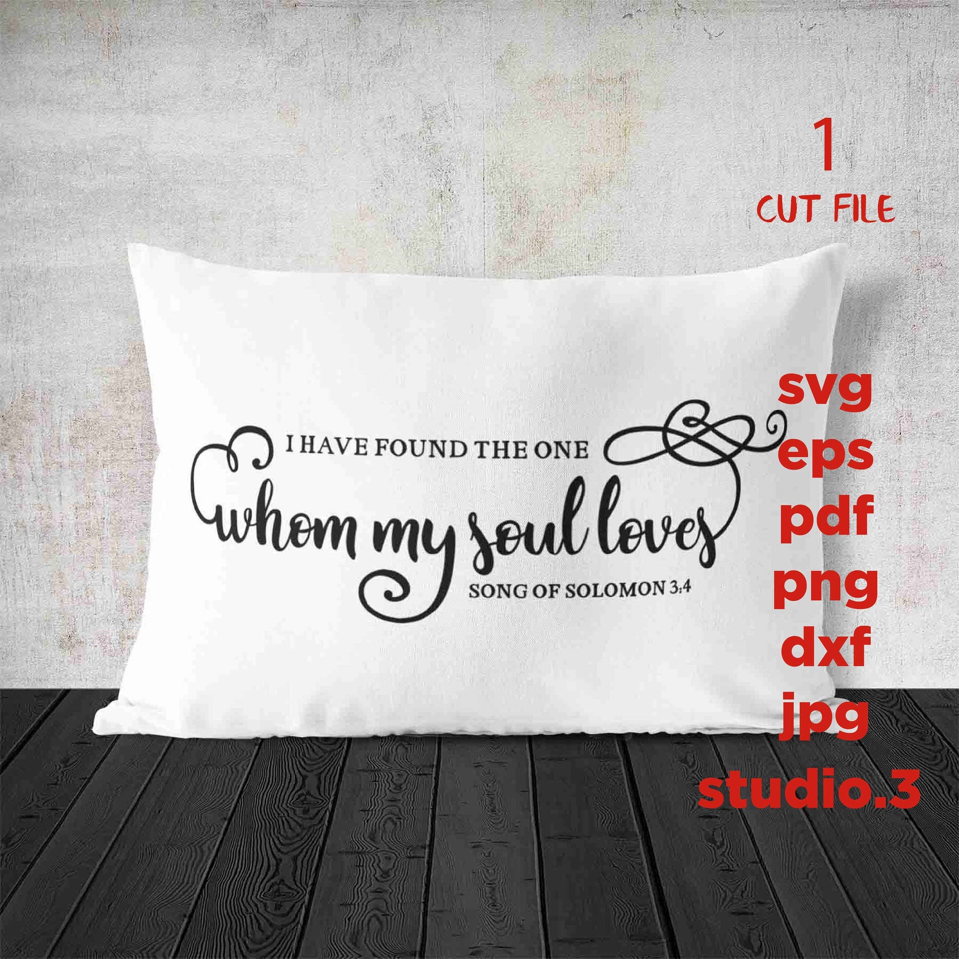 I Have Found the One Whom My Soul Loves svg, Song of Solomon Sign svg, dxf, jpg transfer, cut file, faith svg, Christian svg, Bible Verse