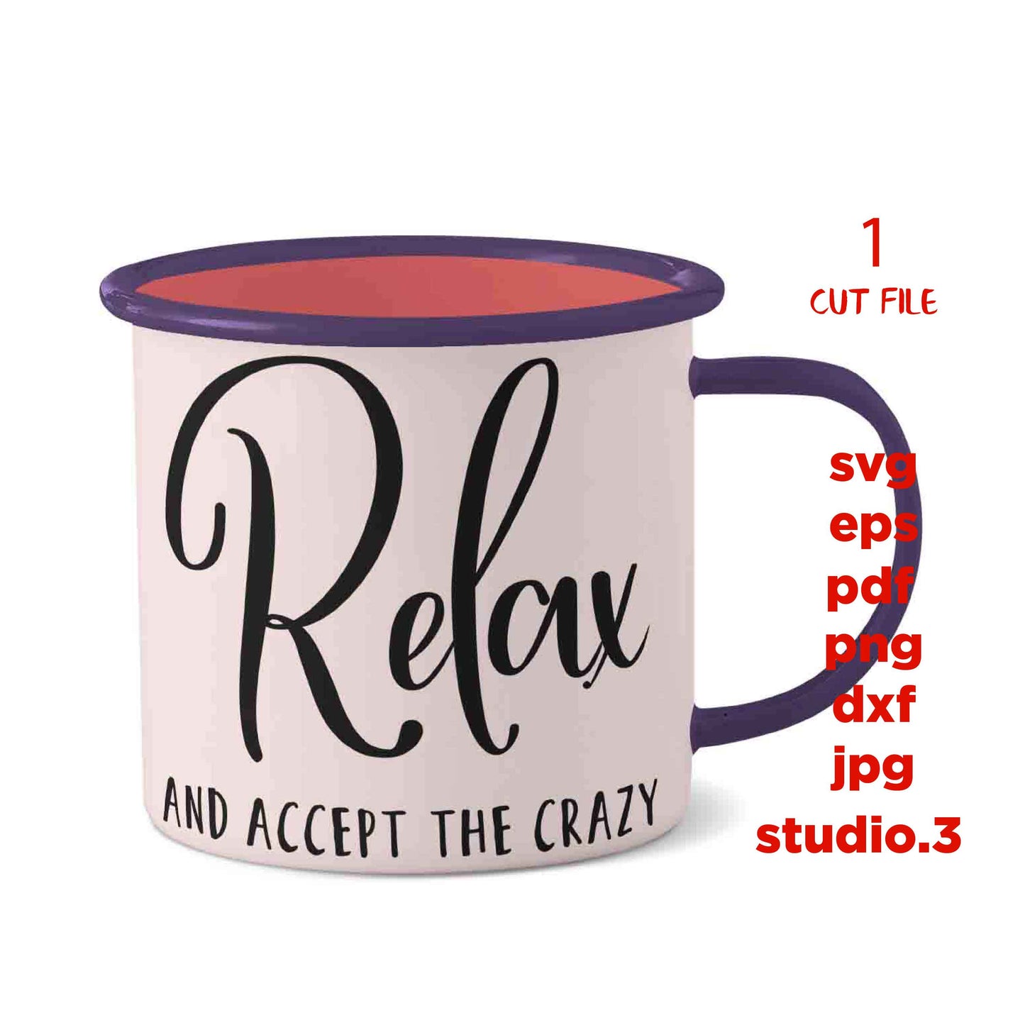 Relax and Accept the Crazy svg, Farmhouse svg, Family svg, Funny svg, modern farmhouse, Home svg, sign Svg, mug, dxf, jpg transfer, png