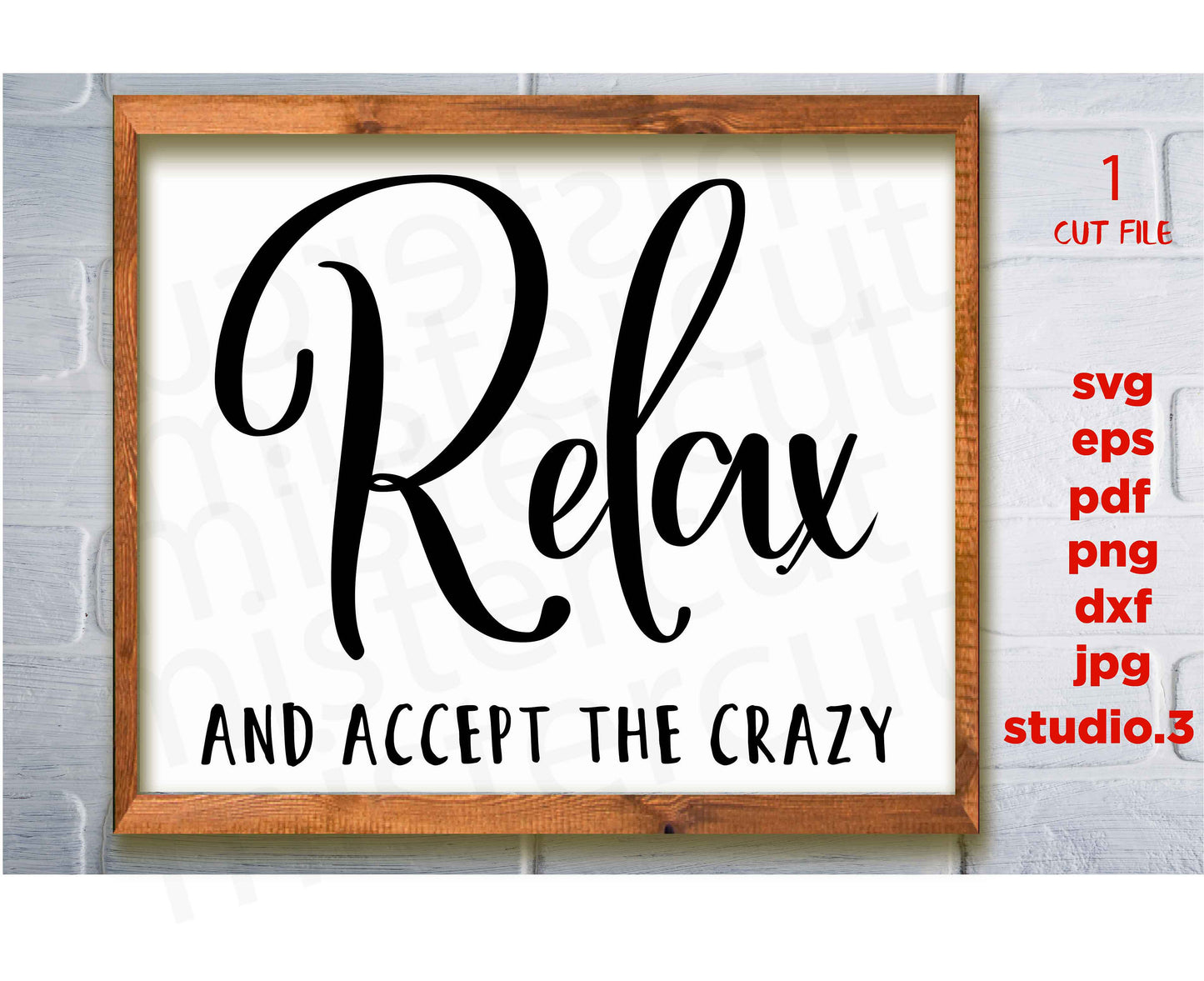 Relax and Accept the Crazy svg, Farmhouse svg, Family svg, Funny svg, modern farmhouse, Home svg, sign Svg, mug, dxf, jpg transfer, png