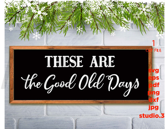 These are the Good Old Days svg, dxf, png, jpg transfer, cut file, cricut, silhouette, Family svg, Farmhouse Sign svg, family sign svg