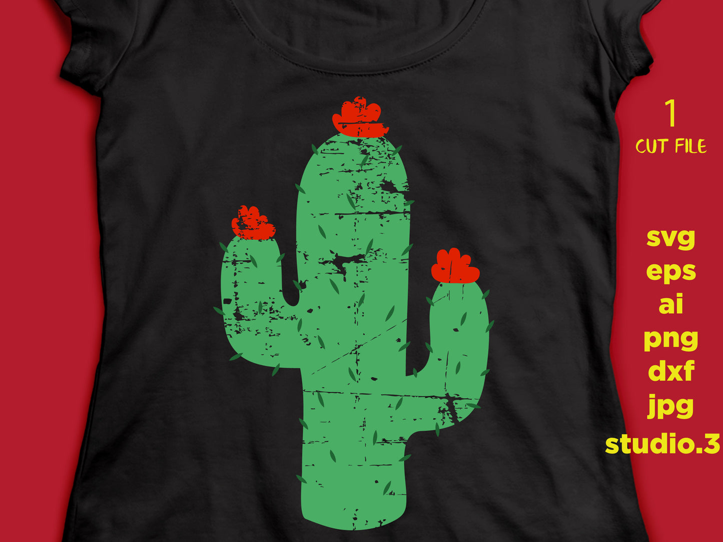 Cactus  distressed svg, Wild west svg, Cactus shirt, rustic SVG, Dxf, EPS, Png, Jpg, Cut Print File Cricut & Silhouette Decal