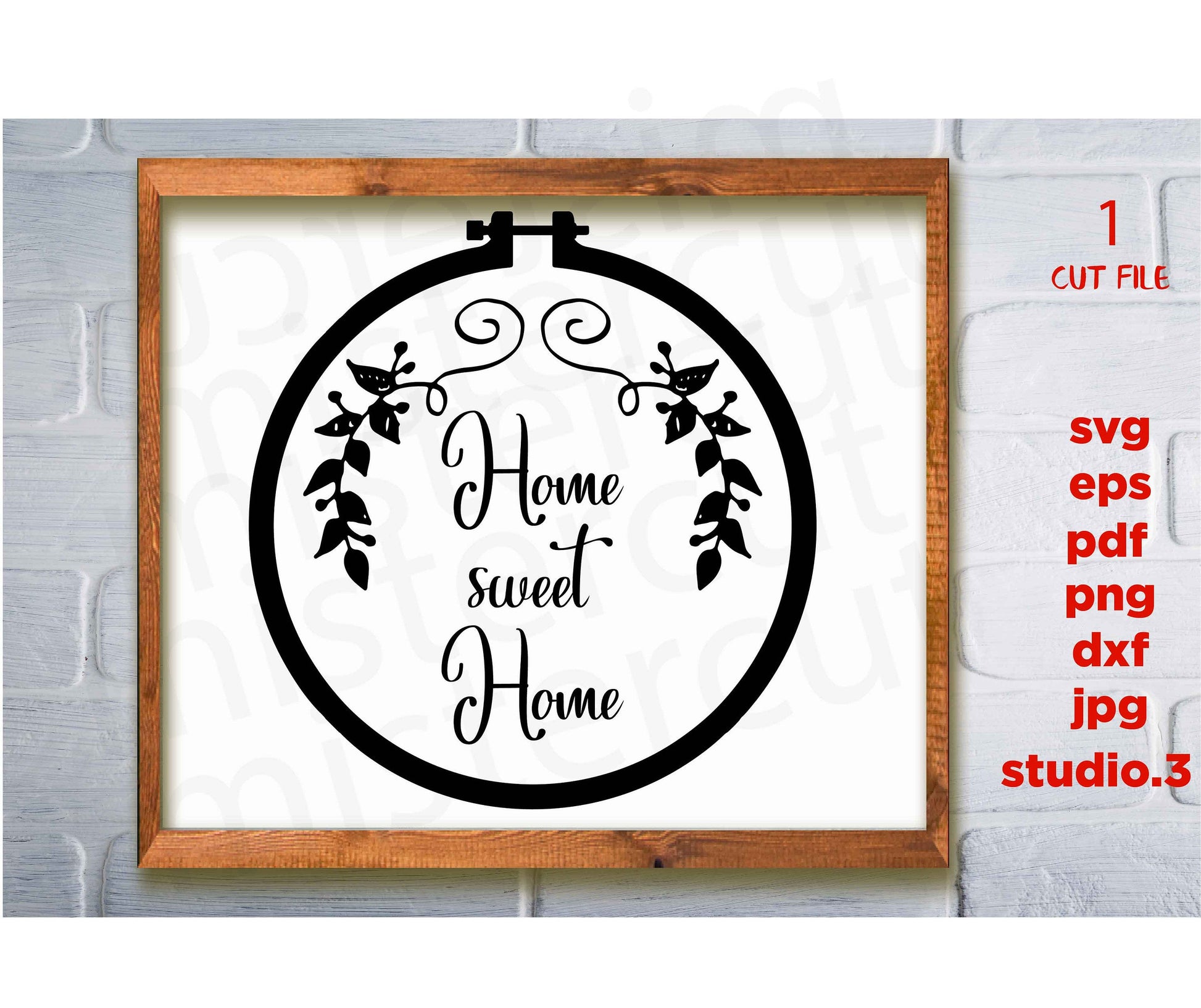 Home Sweet Home svg, cut file DxF, EpS, cut file, jpg transfer, Cut file, Home svg, Embroidery Hoop svg, , modern farmhouse