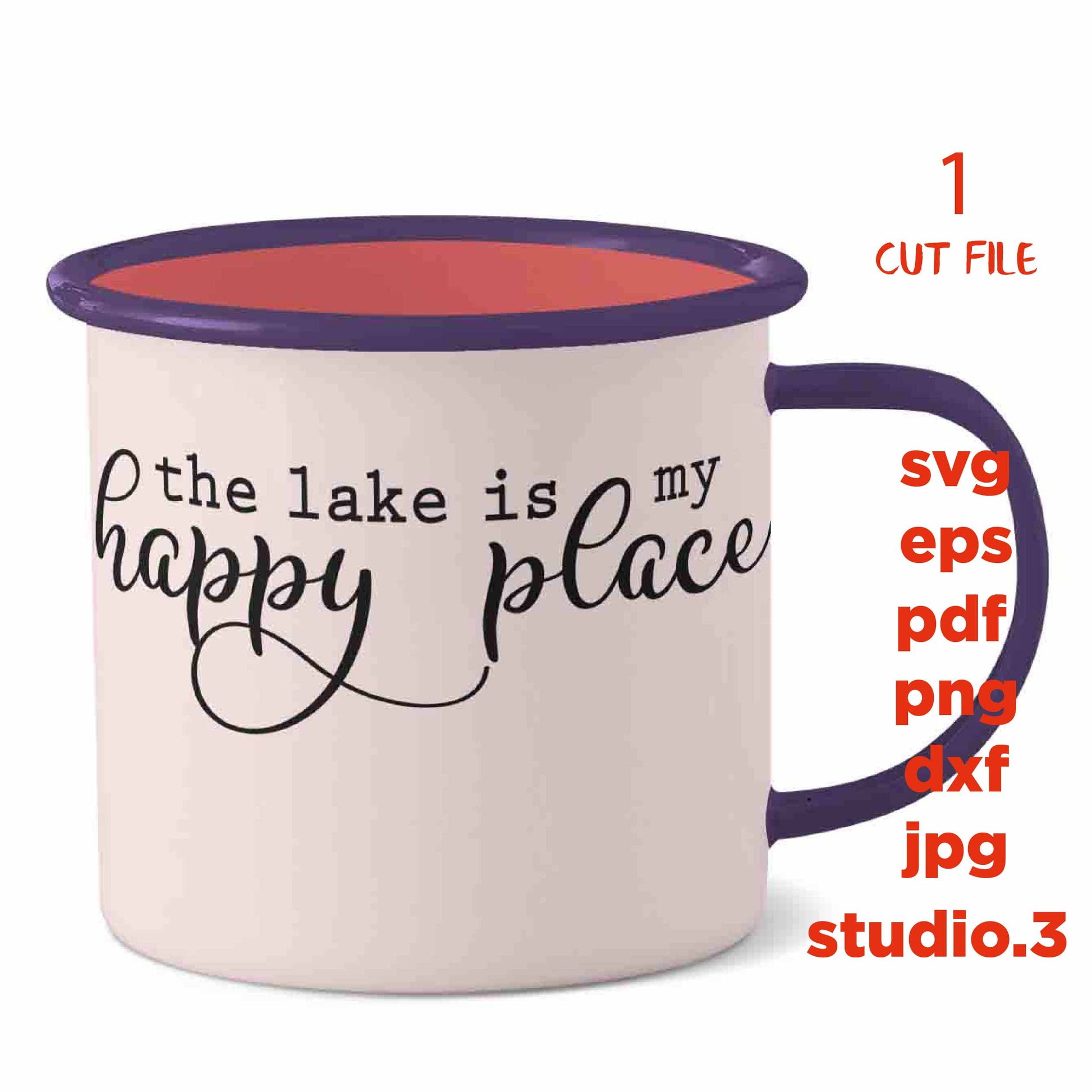 The Lake is My Happy Place svg, dxf, svg, png, jpg transfer, cut file,  Lake Sign svg, Lake House svg, At the Lake svg, Lake Life svg