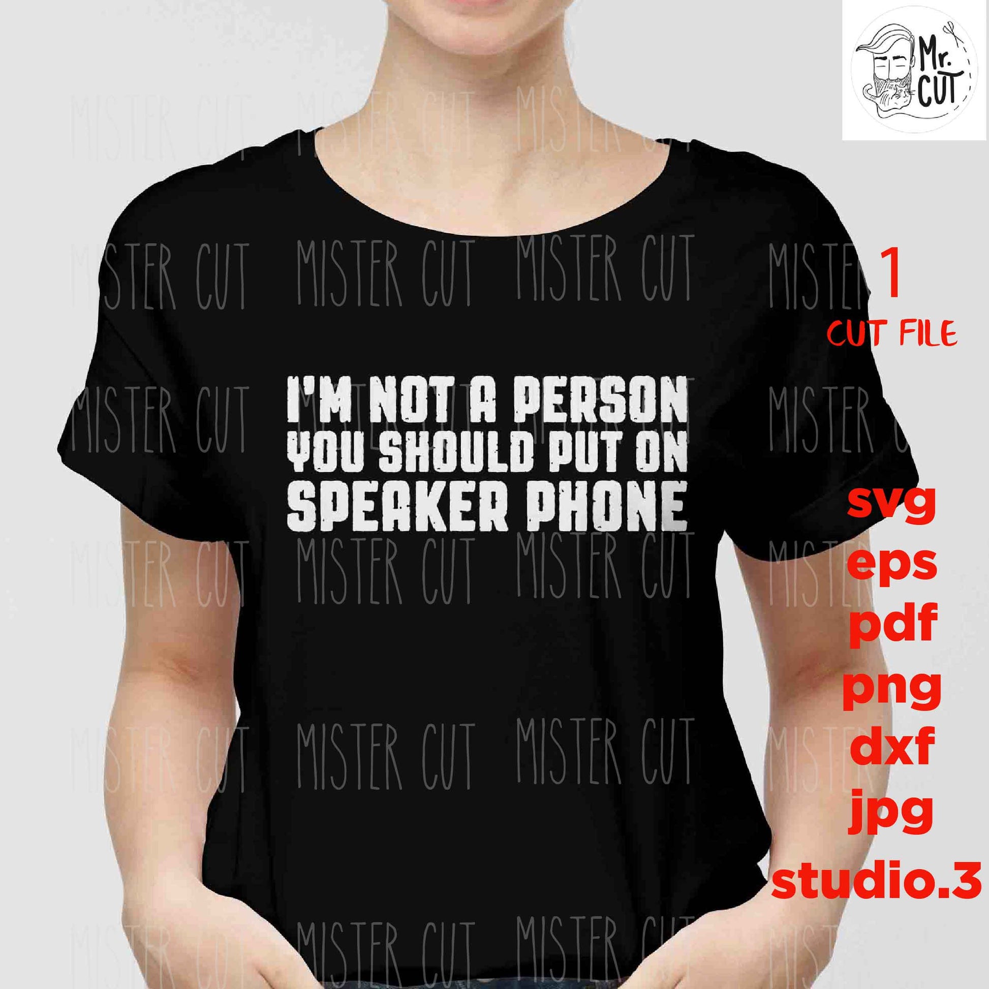 I'm Not A Person You Should Put On Speaker Phone svg, Cuss svg, Swear svg dxf, jpg transfer, cut file, woman t shirt Cut File, men t shirt