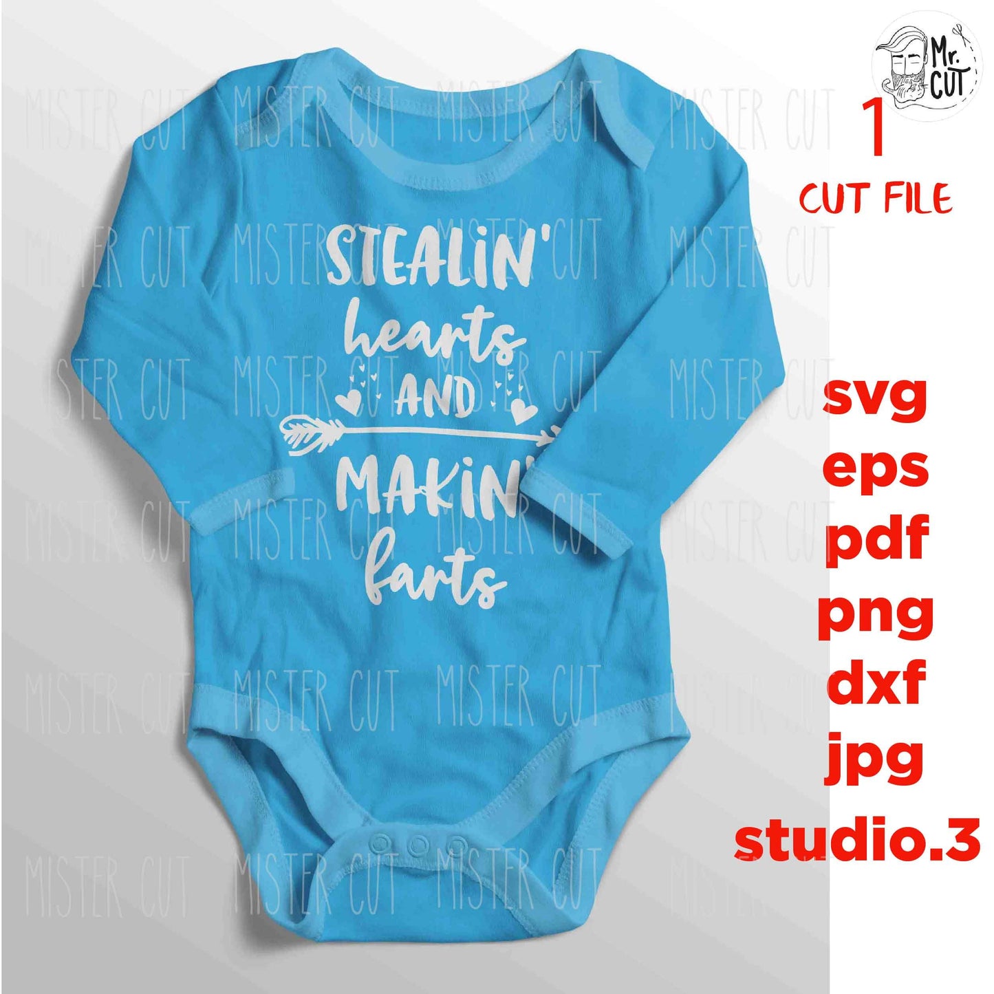 Stealing hearts and making farts, babys first valentines bodysuit, SVG, DxF, EpS, cut file Cut file, Baby svg, baby boy, baby shower svg