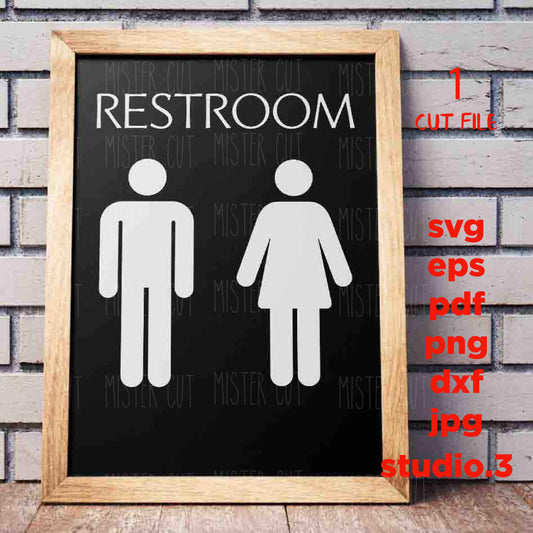 Restroom, Unisex Restroom svg, Bathroom svg, Farmhouse Style svg, Female svg, Male svg, dxf, cut file, png, funny bathroom signs, Signs SVG