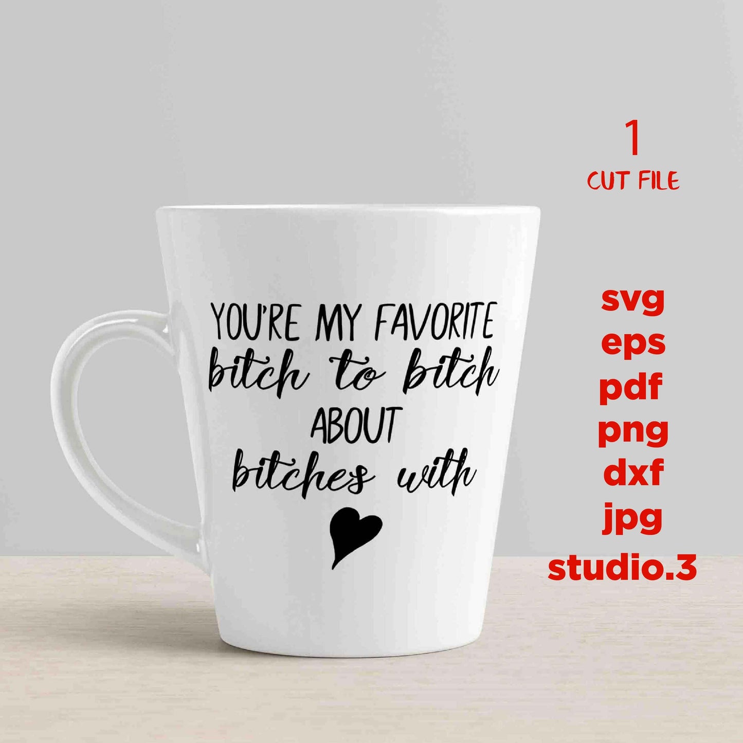 You're my favorite bitch to bitch about bitches with, Funny SVG, funny mug svg, dxf, jpg transfer, cut file, png, MUG svg, Coffee MUG svg