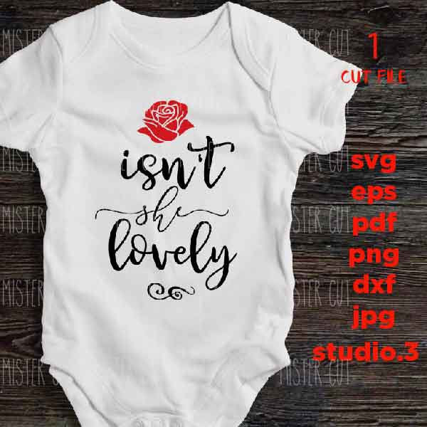 Isn't She Lovely svg, Baby Toddler Girl SVG, DXF, EpS, cut file, jpg reverse, baby svg, newborn svg, baby Announcement, Cute Girl shirt