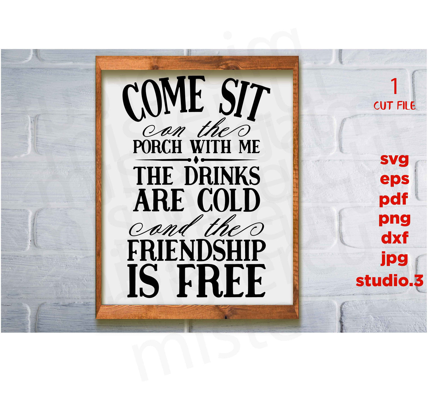 Come Sit on the Porch with Me svg, dxf, png cut file, png, jpg, Porch Sign svg, Patio svg, Summer svg, Friendship svg, Farmhouse Style