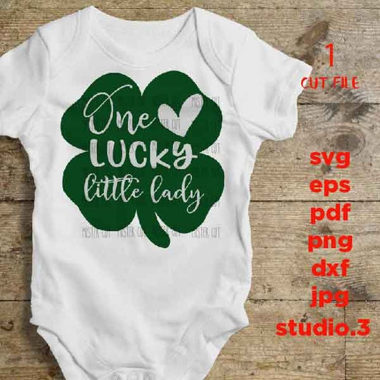 Lucky Little Lady SVG Girl St Patricks Day , St Patrick's Day SVG, DxF, EpS, studio.3, Baby svg, baby girl, baby shower svg, girl svg