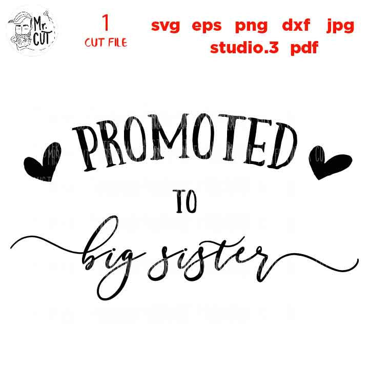 Promoted To Big Sister svg, big sister svg, little sister svg, hello world SVG, DXF, EpS, cut file, girl shirt design, Newborn SVG, baby svg