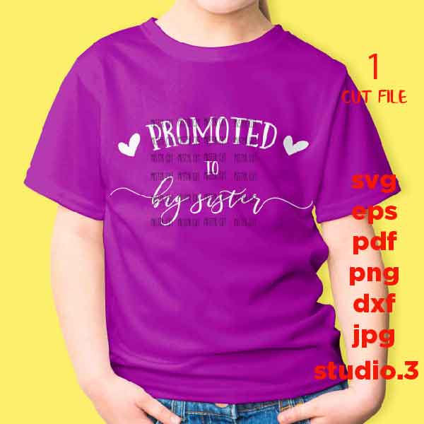 Promoted To Big Sister svg, big sister svg, little sister svg, hello world SVG, DXF, EpS, cut file, girl shirt design, Newborn SVG, baby svg