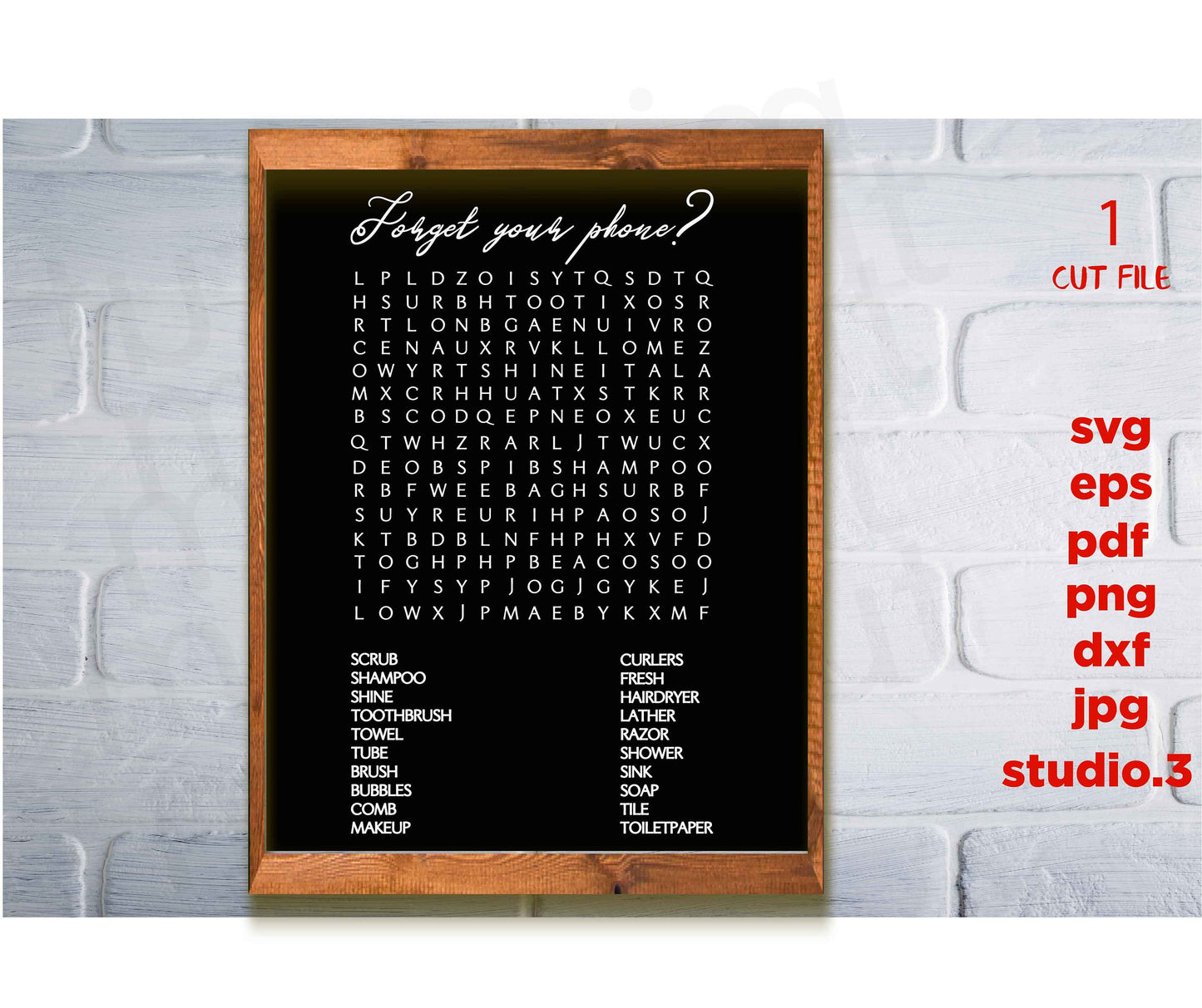 Forget Your Phone, Word Search Sign svg, Word Search svg, Bathroom Sign svg, Bathroom svg, Bathroom Signs, jpg transfer, dxf, cut file, png