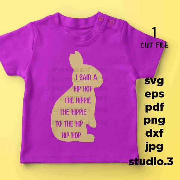 Hip Hop Easter svg, SVG, DXF, EpS, studio.3, jpg reverse Bunny svg, SVG Files, Rabbit svg, Kids Shirt svg, toddler shirt design, baby svg