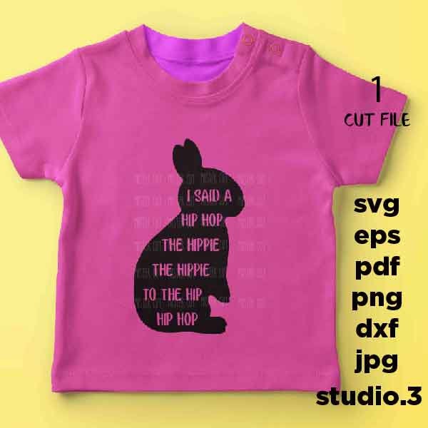 Hip Hop Easter svg, SVG, DXF, EpS, studio.3, jpg reverse Bunny svg, SVG Files, Rabbit svg, Kids Shirt svg, toddler shirt design, baby svg