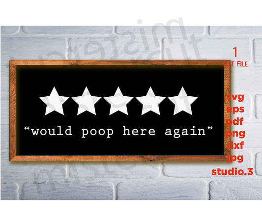 would poop here again svg, jpg paper transfer, dxf, cut file, png, funny bathroom signs, kids bathroom, mens bathroom, Bathroom Signs