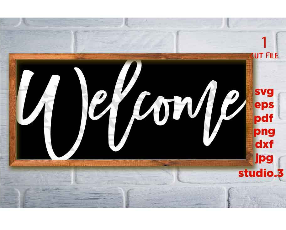 Welcome oversize svg, Welcome Home SVG, dxf, eps, png, cut file, jpg paper transfer, welcome svg, farmhouse style svg