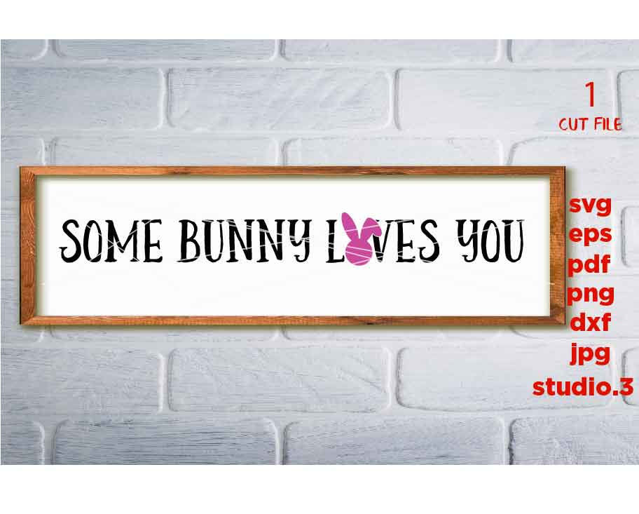 Some Bunny Loves You svg, Easter, Home Decor, SVG, DxF, EpS, studio.3, png, jpg transfer, love svg, Bunny svg, Spring svg, Easter Sign svg