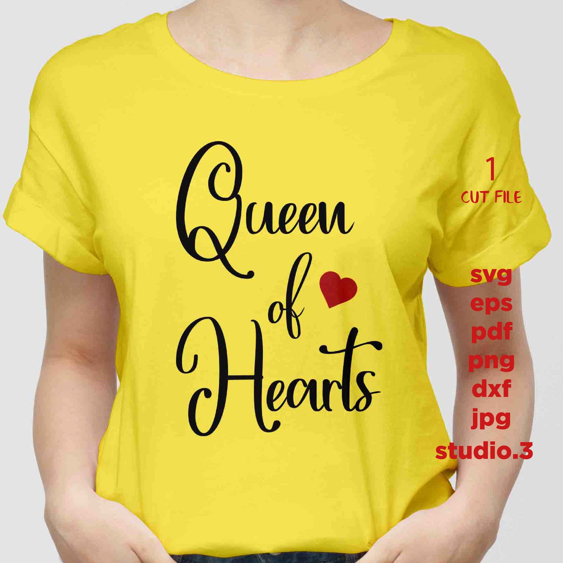 Queen of hearts SVG, Valentines Day SVG, Love SVG, sign svg, dxf, png, cut file, wedding svg, pillow svg, png, jpg transfer, mug svg