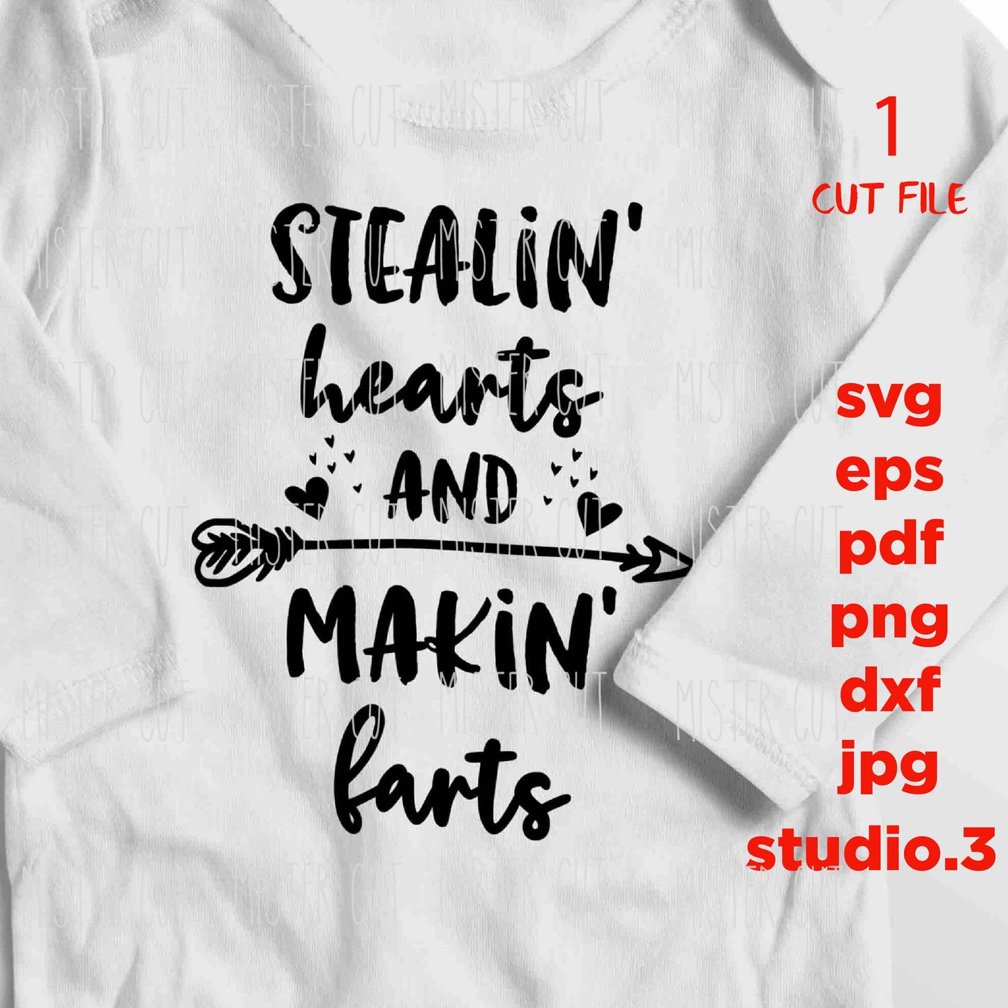 Stealing hearts and making farts, babys first valentines bodysuit, SVG, DxF, EpS, cut file Cut file, Baby svg, baby boy, baby shower svg