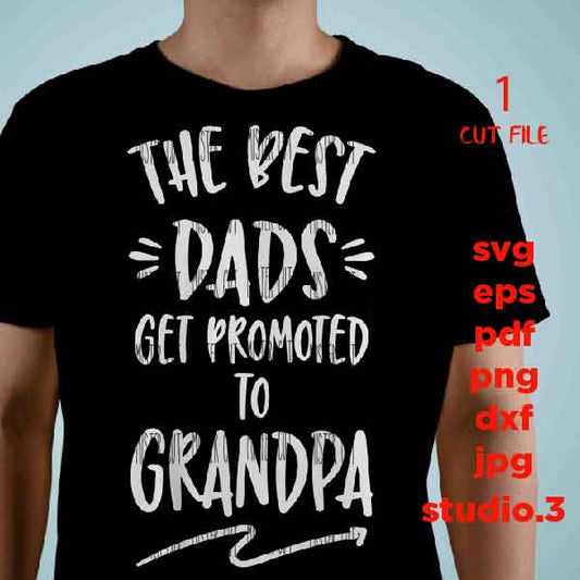 The Best Dads Get Promoted To Grandpa Svg, Grandpa Svg, Grandparents Day reveal, Grandfathe dxf, jpg reverse, cut file, png, father's day