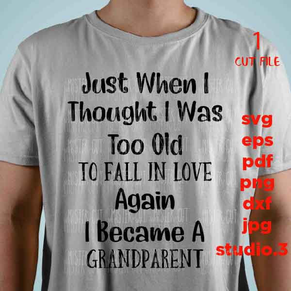 Just When I Thought I Was Too Old To Fall In Love Again I Became A Grandparent Svg, Grandpa Svg, Grandfathe dxf, jpg reverse, cut file, png