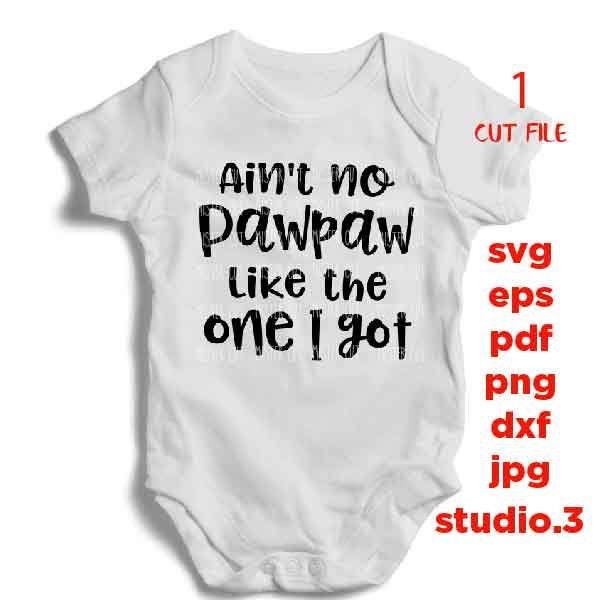 Ain't no Pawpaw like the one I got svg, Father's Day svg, baby bodysuit svg, funny svg, toddler SVG, DXF, EpS, cut file, boy design, baby