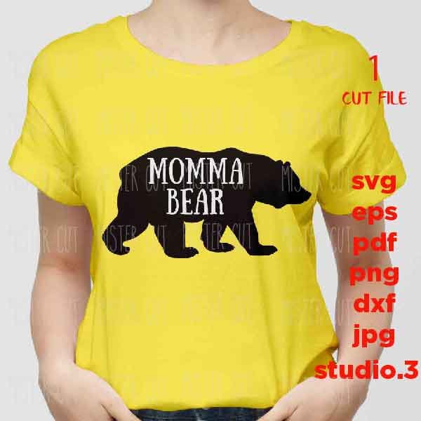 Momma Bear svg, mother t shirt DIY svg, BEAR svg, Mom Life svg, Mom svg, Motherhood Svg, PNG, dxf, jpg transfer, cut file, mother bear