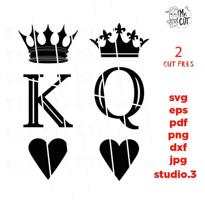 King Queen Crown heart svg SVG, PNG, Dxf, jpg reverse, Hubby Svg, Wifey svg, Bride svg, Groom svg, Mr & Mrs svg, wedding svg