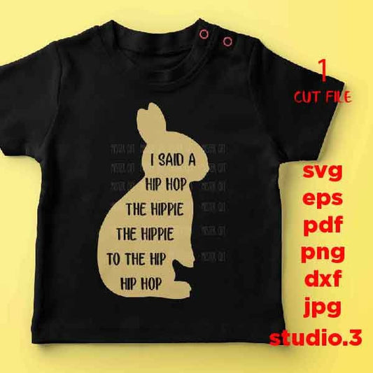 Hip Hop Easter svg, SVG, DXF, EpS, studio.3, jpg reverse Bunny svg, SVG Files, Rabbit svg, Kids Shirt svg, toddler shirt design, baby svg