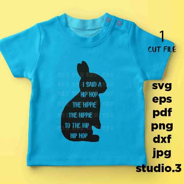 Hip Hop Easter svg, SVG, DXF, EpS, studio.3, jpg reverse Bunny svg, SVG Files, Rabbit svg, Kids Shirt svg, toddler shirt design, baby svg