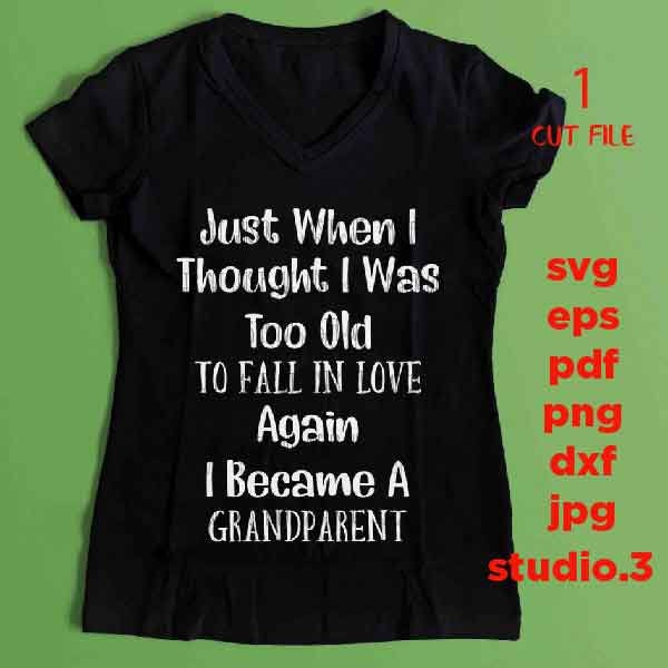 Just When I Thought I Was Too Old To Fall In Love Again I Became A Grandparent Svg, Grandpa Svg, Grandfathe dxf, jpg reverse, cut file, png