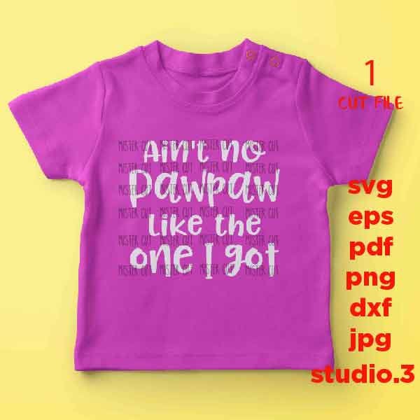 Ain't no Pawpaw like the one I got svg, Father's Day svg, baby bodysuit svg, funny svg, toddler SVG, DXF, EpS, cut file, boy design, baby