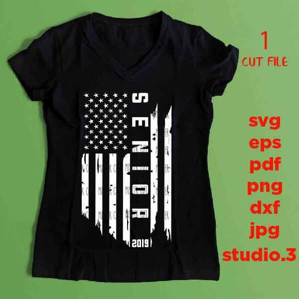 Usa flag svg, SENIOR 2019 svg, senior svg, PNG, Dxf, jpg mirrored, usa flag, Graduation SVG, Graduation dxf, Graduation t shirt