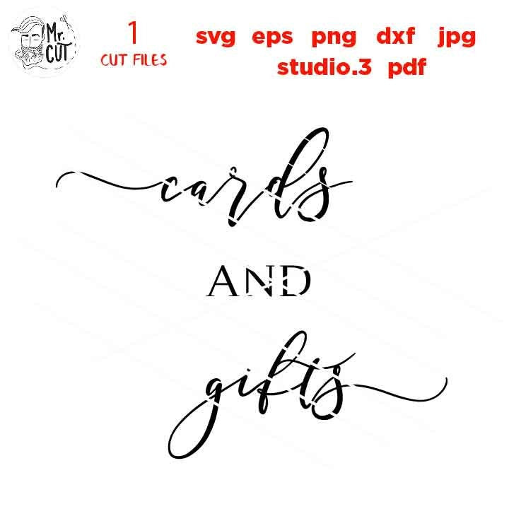 Cards and Gifts svg, Cards & Gifts svg, Wedding svg, Wedding Sign svg, Gift Table Sign svg, Welcome Wedding Sign svg, dxf, png, jpg transfer